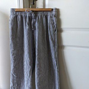 Linen and Rayon high-waisted striped pants. Small